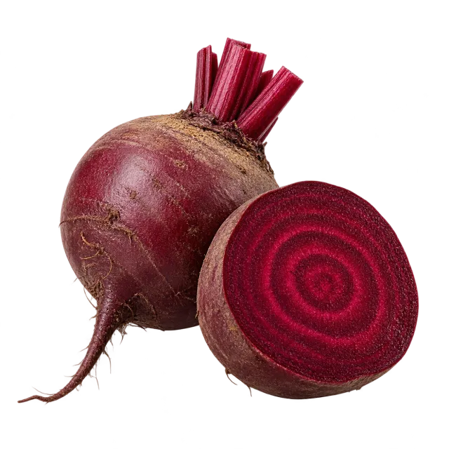 A whole red beetroot and a cut half on a green background with dog and cat icons: plain beetroot is allowed under the stated conditions.